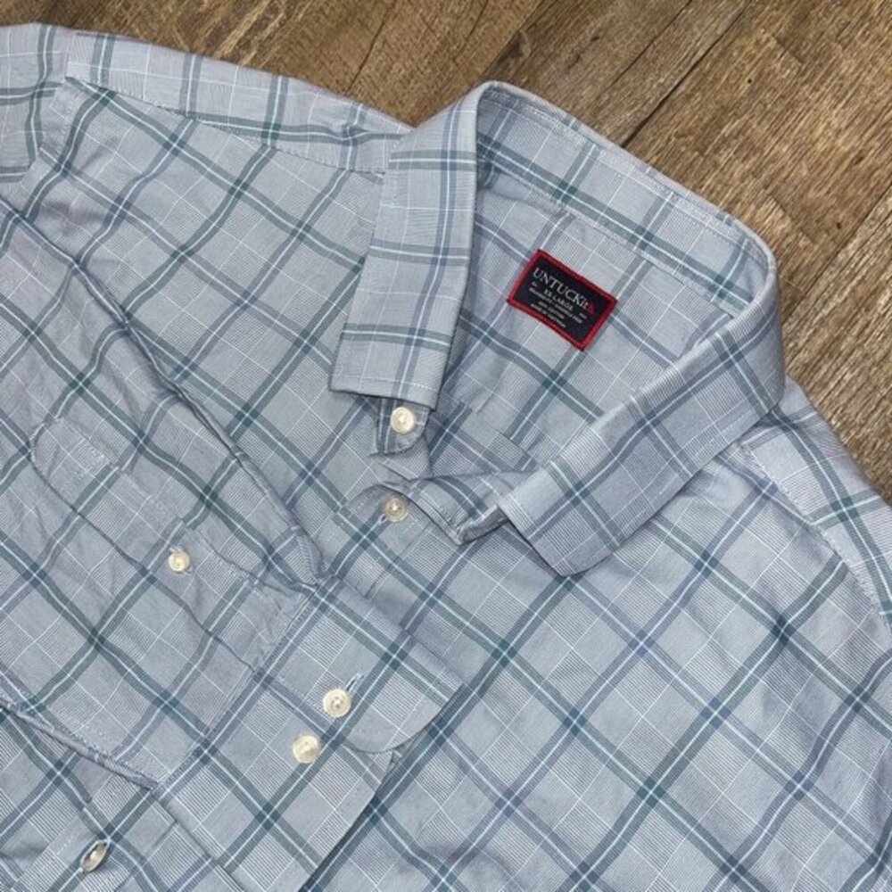 UNTUCKit Plaid Long‎ Sleeve Button Down Shirt Relaxed Fit Wrinkle Free Mens XXL